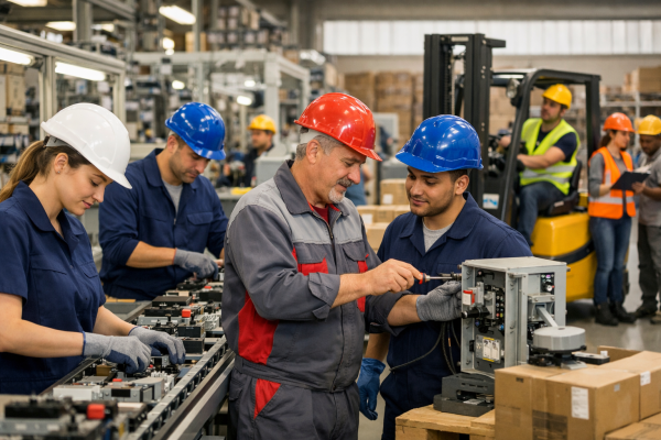Fizikai munka lehetőség magyar dolgozókkal ipari és logisztikai környezetben.