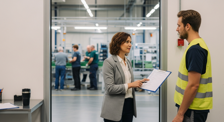 költséghatékony munkaerő-kölcsönzés: győri gyárban beléptetés, HR és dolgozó